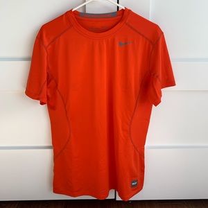 Nike Pro Combat Orange Short Sleeve Shirt